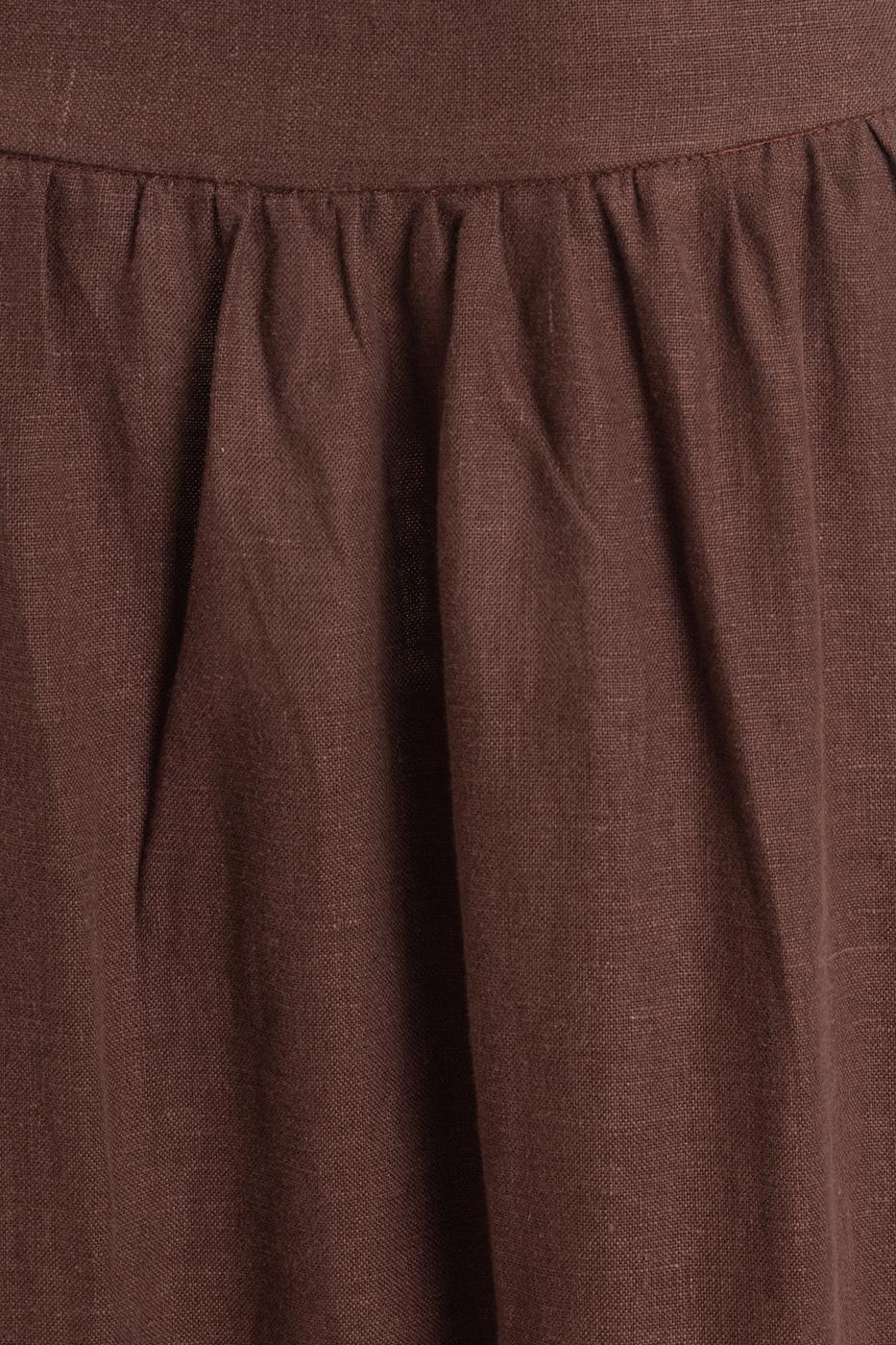 BSL Women 100% Linen Midi Skirt - Orem