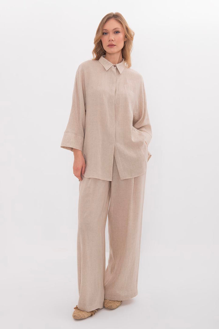 BSL Women 100% Linen Oversize Shirt - Coyula
