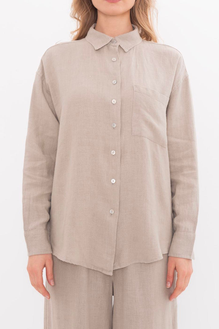 BSL Women 100% Linen Oversize Shirt - Coyula