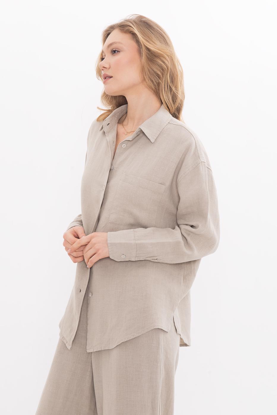 BSL Women 100% Linen Oversize Shirt - Coyula