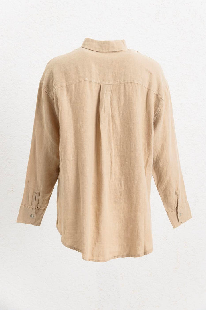 BSL Women 100% Linen Oversize Shirt - Geldern