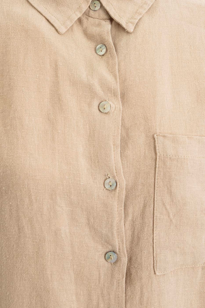 BSL Women 100% Linen Oversize Shirt - Geldern