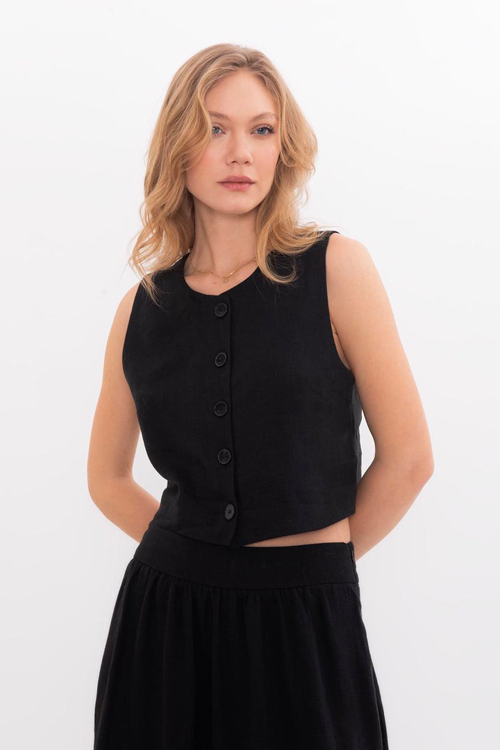 BSL Women 100% Linen Vest - Pikesville
