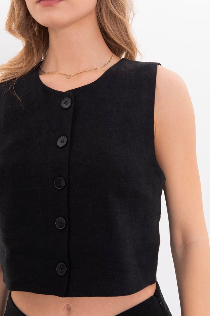 BSL Women 100% Linen Vest - Pikesville