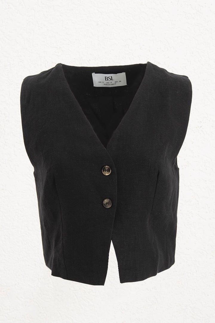 BSL Women 100% Linen Vest - Sugar Land