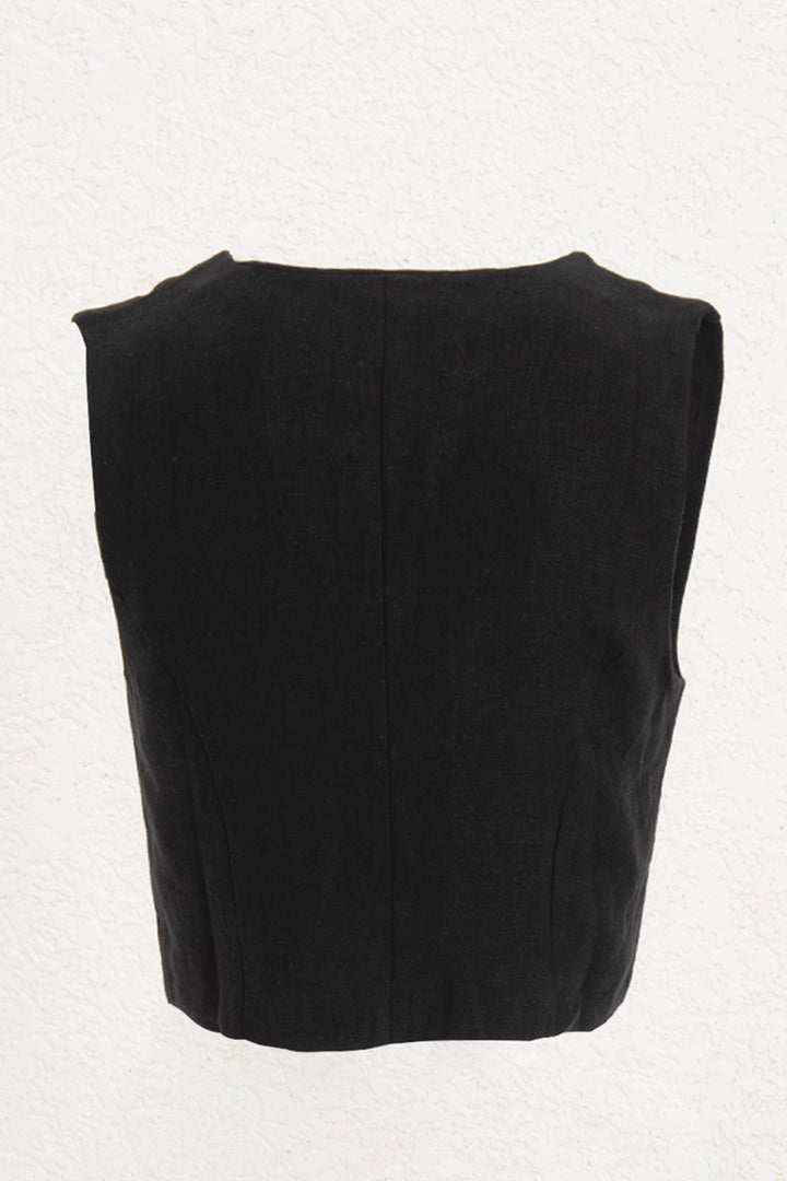 BSL Women 100% Linen Vest - Sugar Land