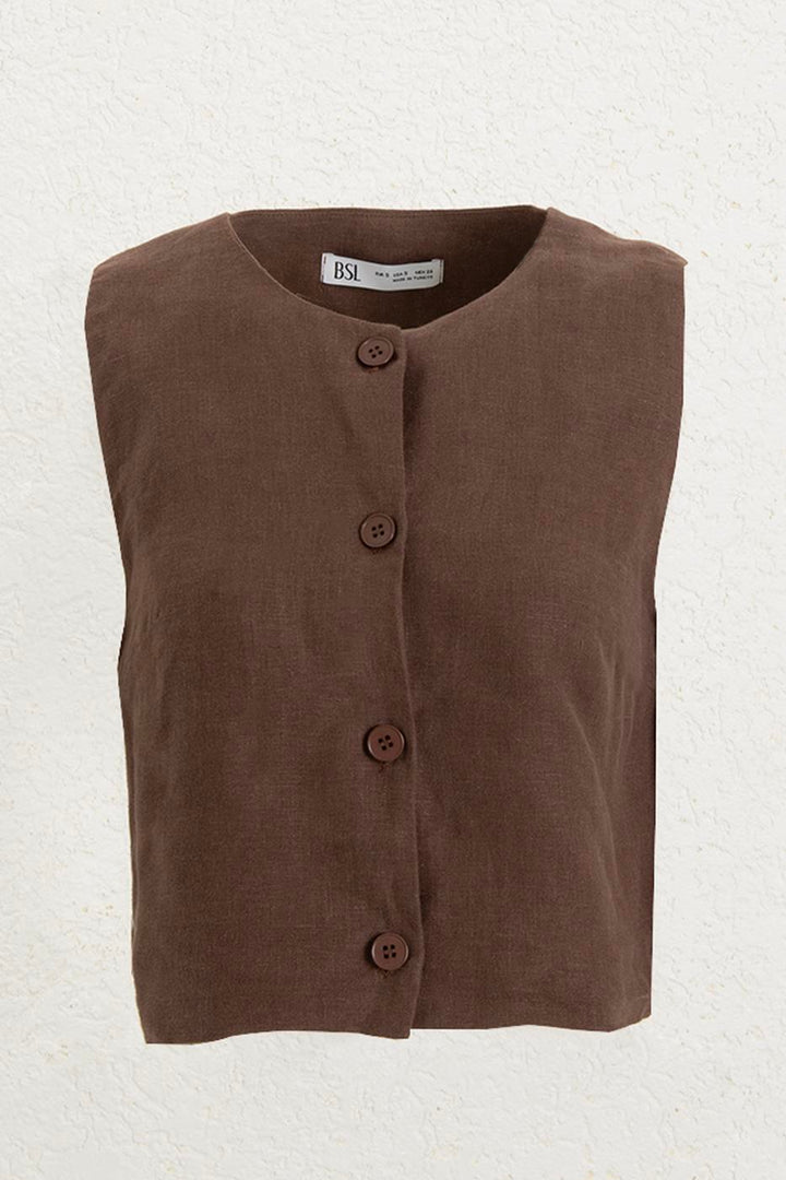 BSL Women 100% Linen Vest - East Providence