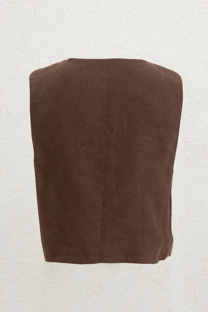 BSL Women 100% Linen Vest - East Providence