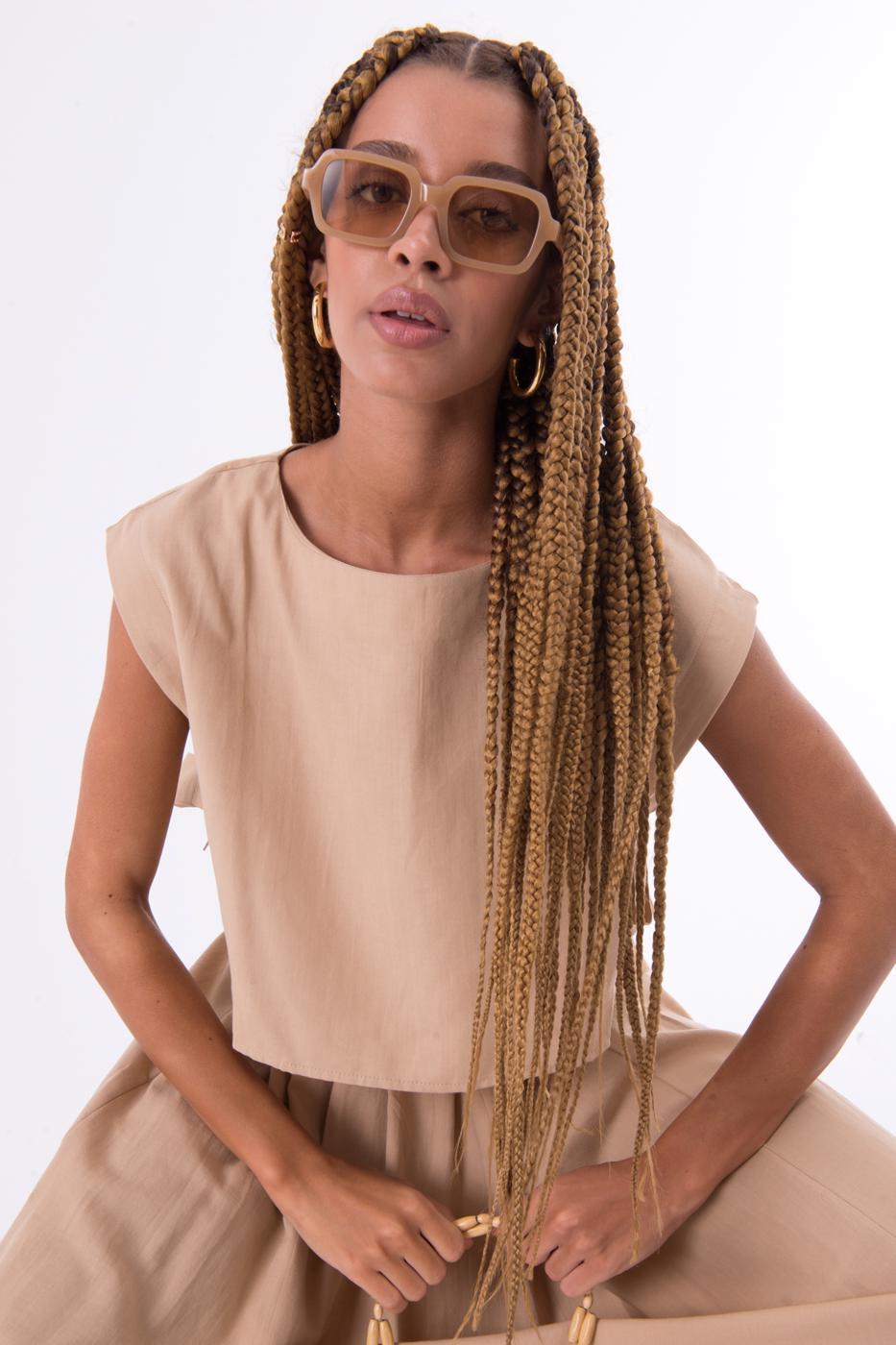 BSL Women 100% Tencel Side Tie Detailed Blouse - Halle