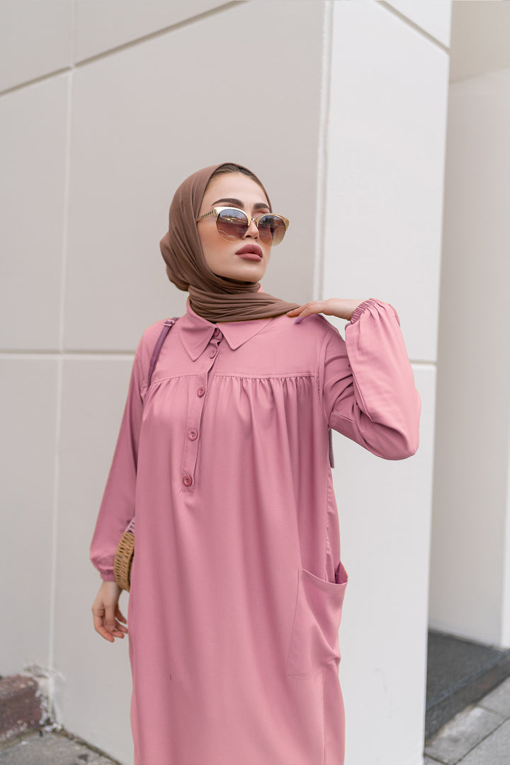 BNG Women Side Slit Tunic with Robe Full Length Powder - Clermont
