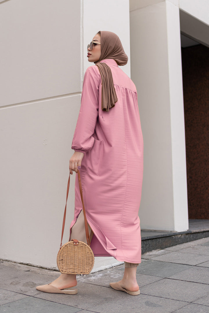 BNG Women Side Slit Tunic with Robe Full Length Powder - Clermont