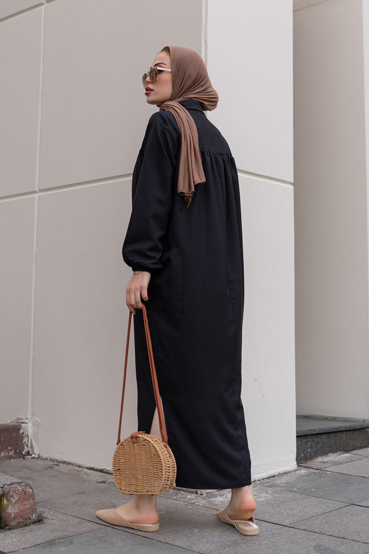 BNG Women Side Slit Tunic with Robe Black - Clermont