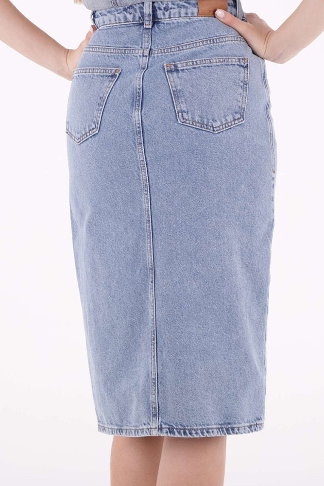 XLJ Denim Medium Skirt with Side Large Slit Mixed - Lewiston