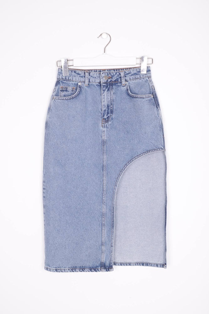 XLJ Denim Medium Skirt with Side Large Slit Mixed - Lewiston