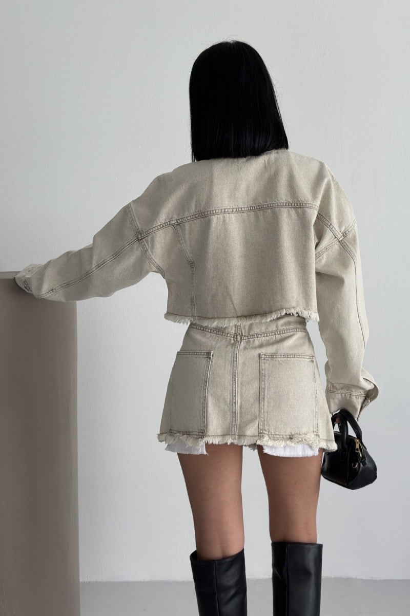 XLJ Denim Short Skirt with Revealed Pocket Liners Mixed - Tuscaloosa