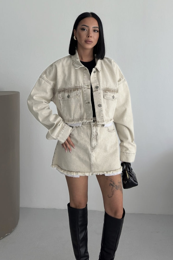 XLJ Denim Short Skirt with Revealed Pocket Liners Mixed - Tuscaloosa