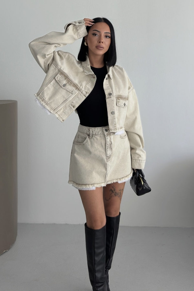 XLJ Denim Short Skirt with Revealed Pocket Liners Mixed - Tuscaloosa
