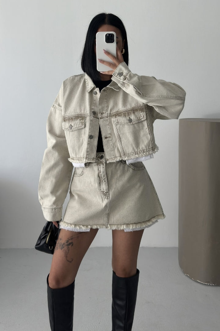 XLJ Denim Short Skirt with Revealed Pocket Liners Mixed - Tuscaloosa