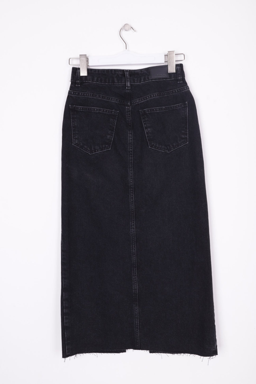 XLJ Fringe Finish Denim Medium Skirt with Front Slit Mixed - Bielefeld