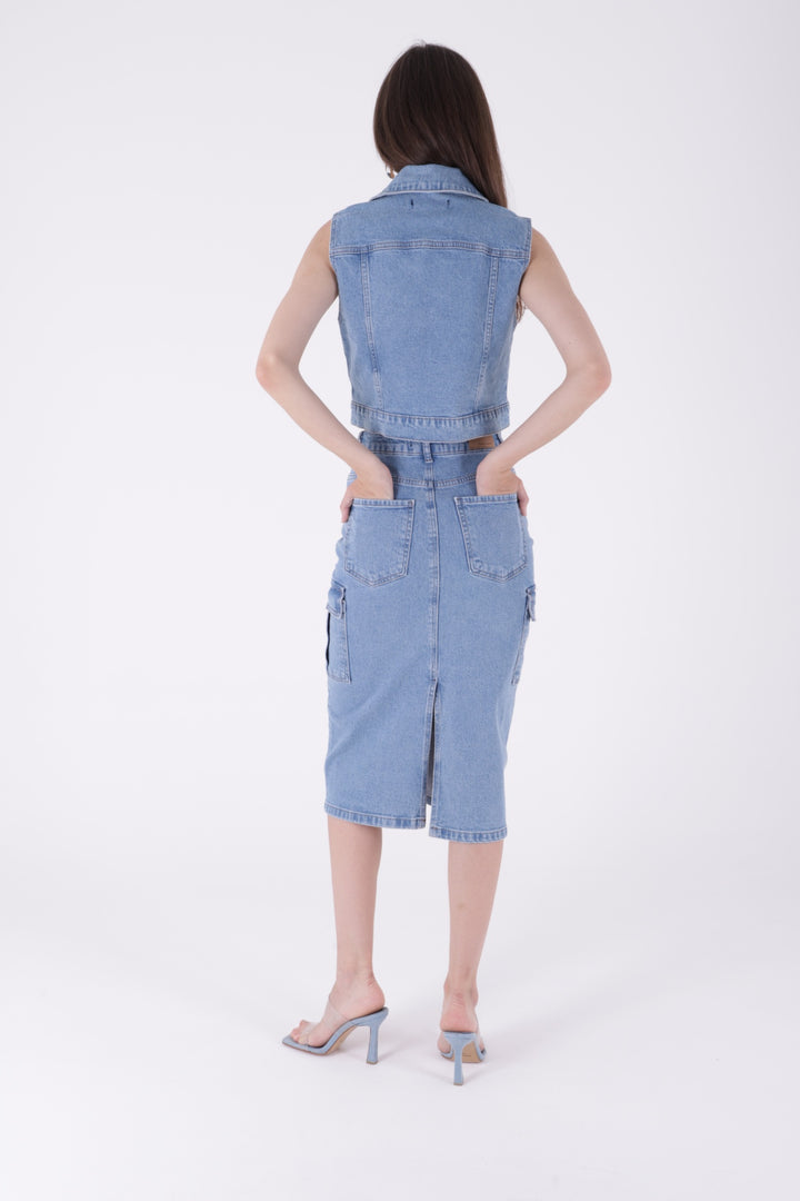 XLJ Cargo Pocket Denim Skirt Mixed - Mantova