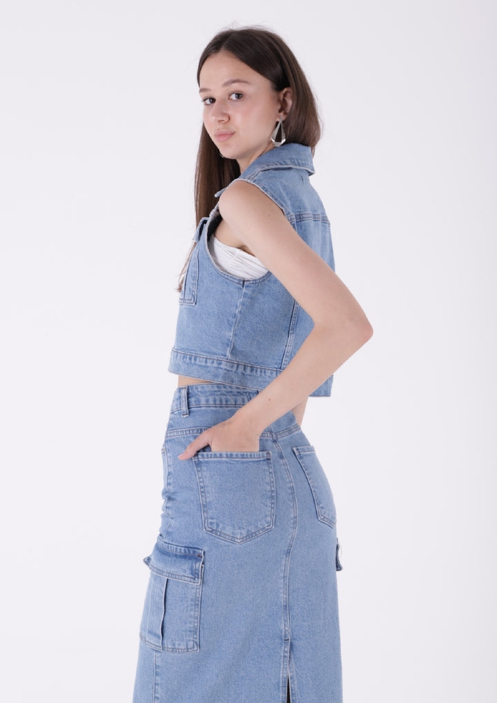 XLJ Cargo Pocket Denim Skirt Mixed - Mantova