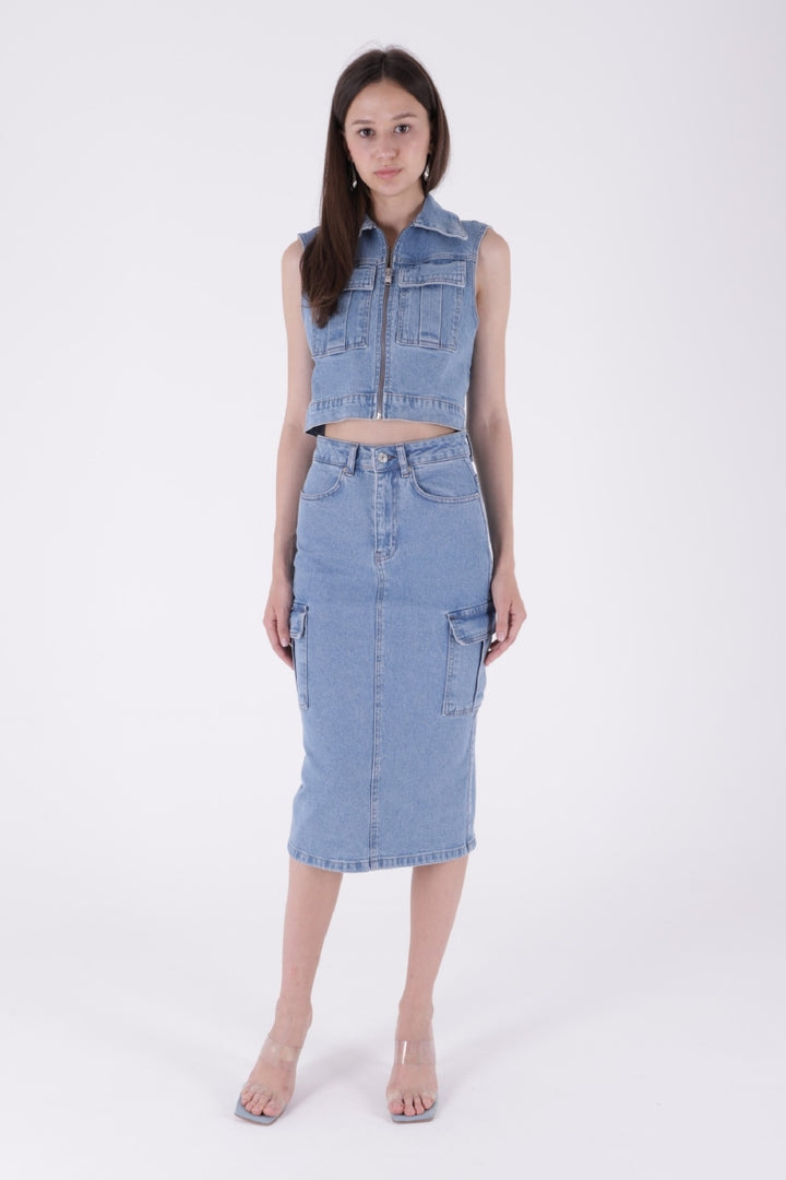 XLJ Cargo Pocket Denim Skirt Mixed - Mantova