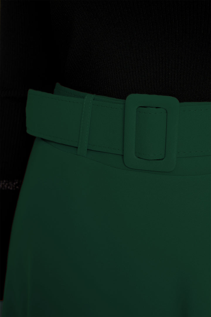 ZRF Women Belted Flared Skirt - Emerald - Wakefield