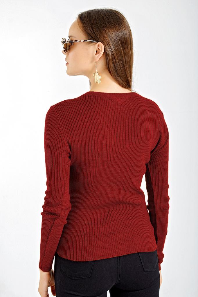 BGD Women Buttoned Cardigan Sweater - Burgundy - South Jordan