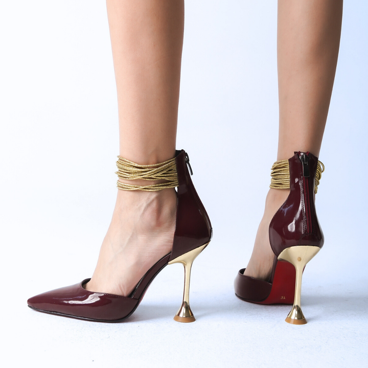 DSM Krone Bordeaux Patent Leather High Heel Women's Shoes - Thousand Oaks