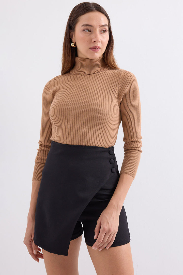 BGD Women Fisherman Collar Sweater - Beige - Detmold