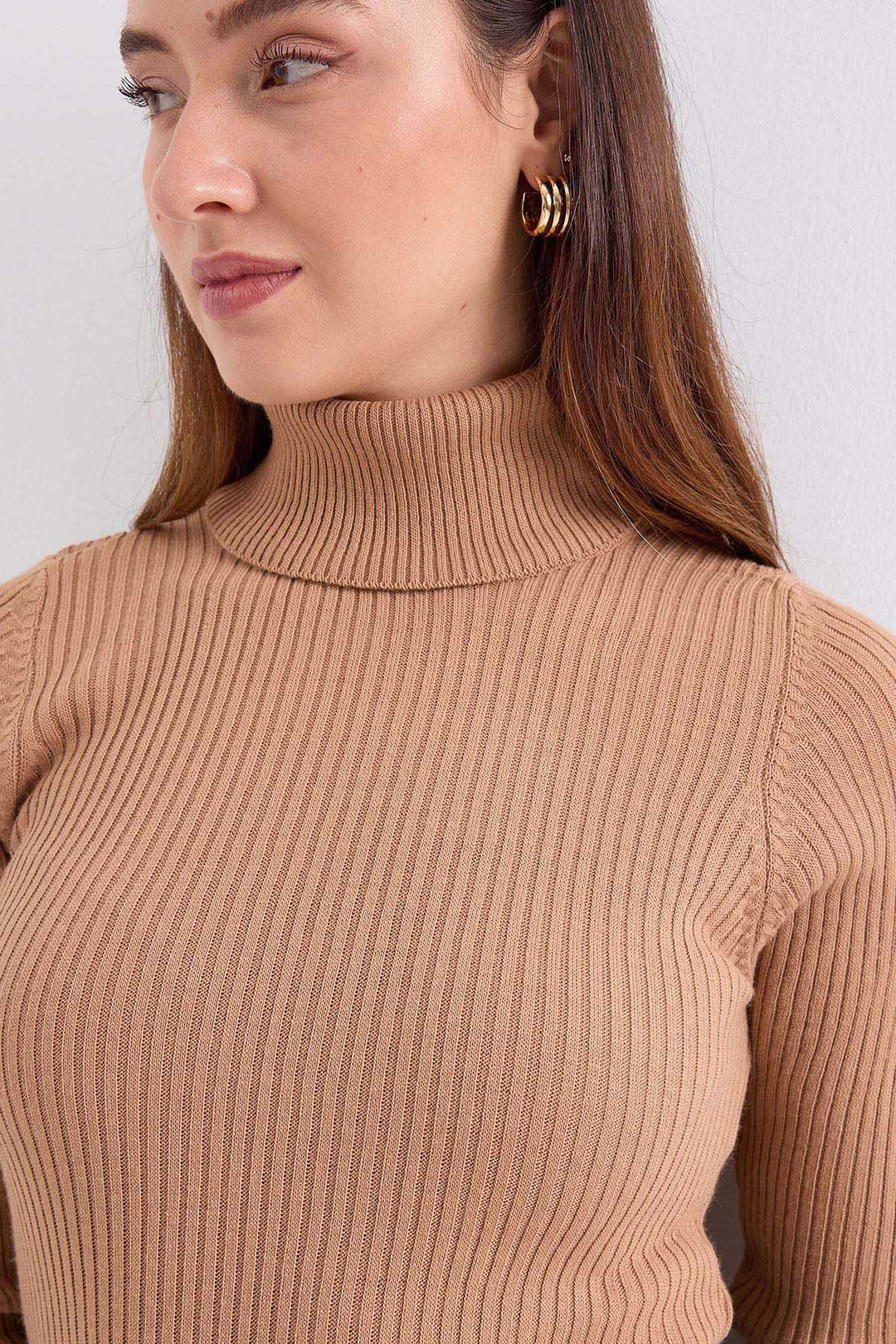 BGD Women Fisherman Collar Sweater - Beige - Detmold