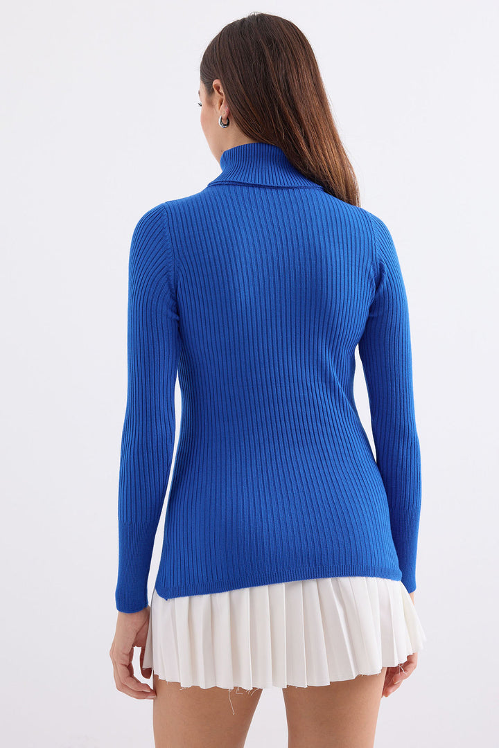 BGD Women Fisherman Collar Sweater - Blue - Avondale