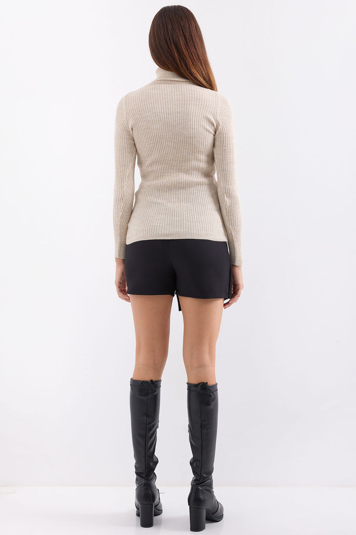 BGD Women Fisherman Collar Sweater - Stone - Avondale