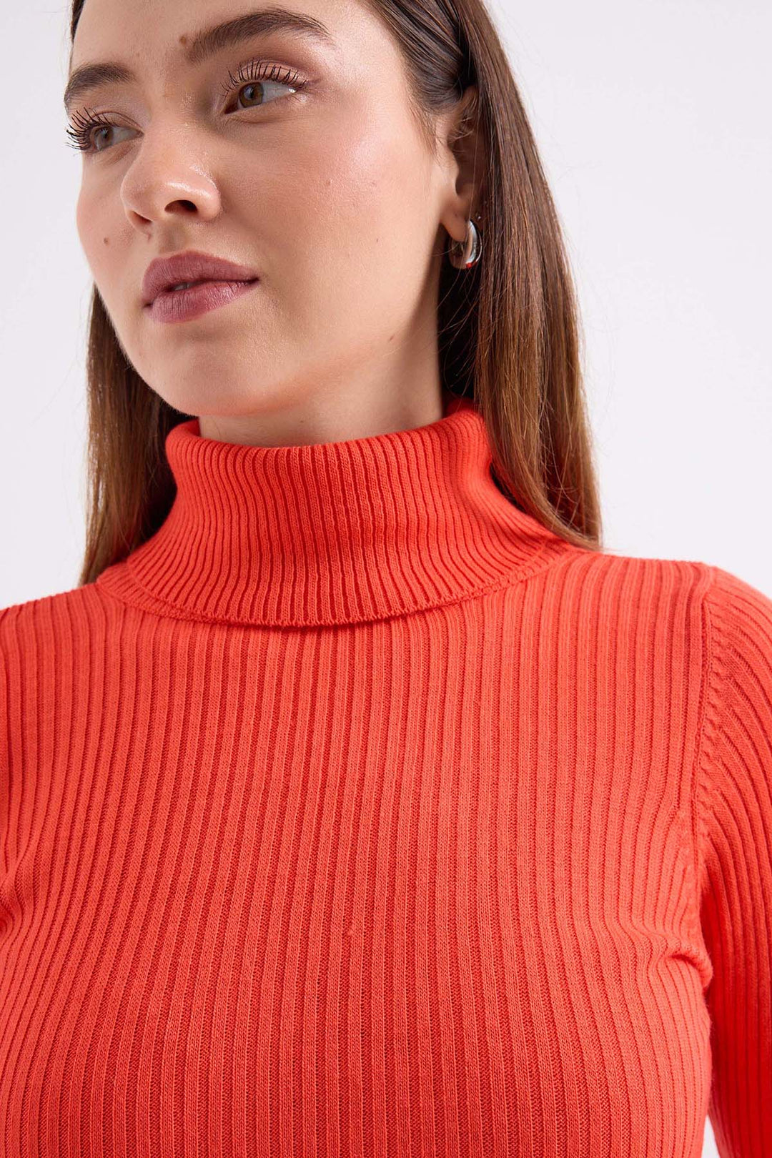 BGD Women Fisherman Collar Sweater - Orange - Avondale
