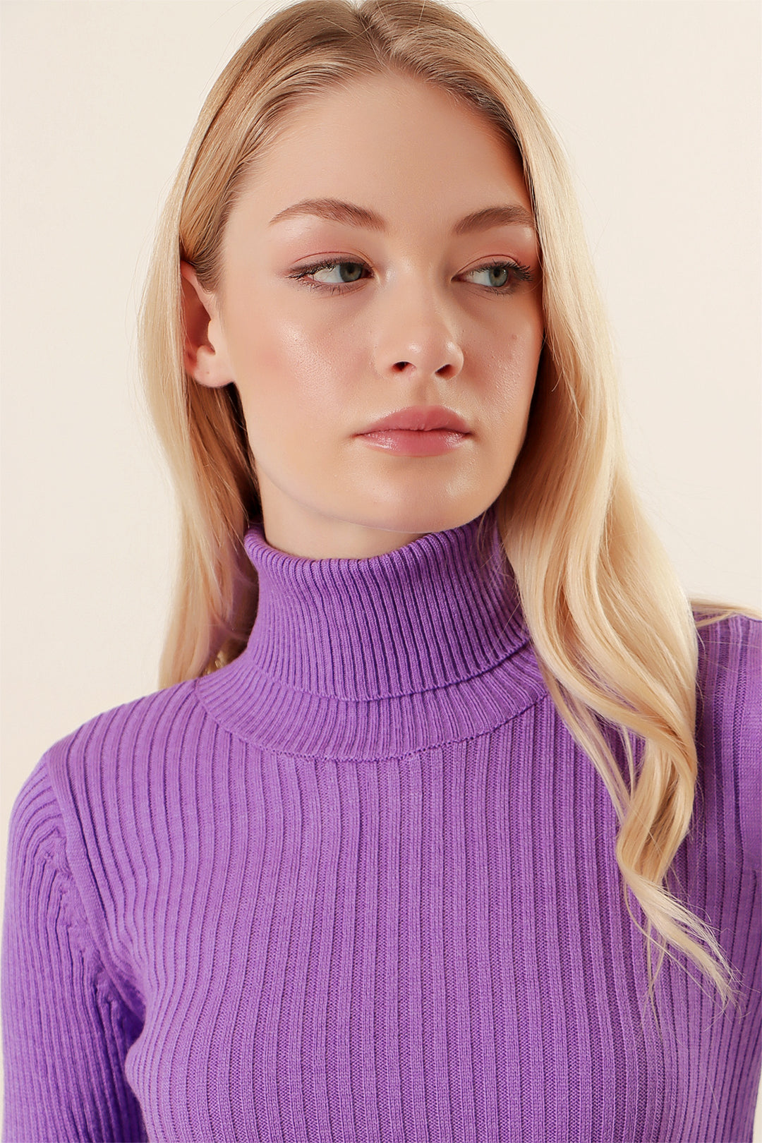 BGD Women Fisherman Collar Sweater - Lilac - Avondale
