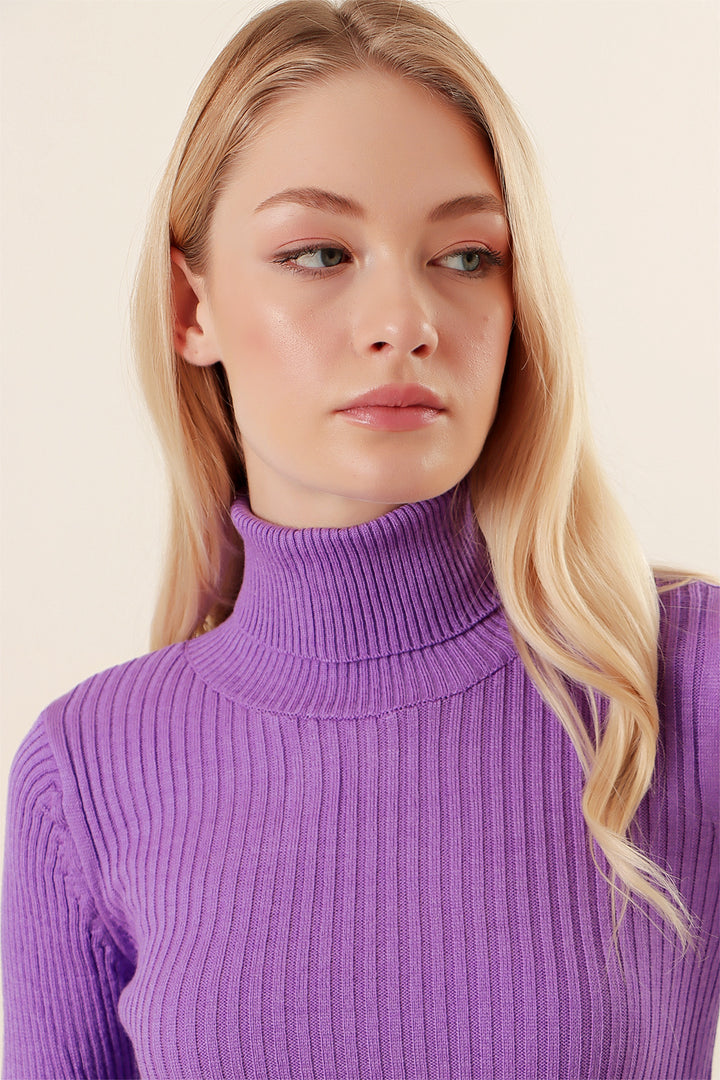 BGD Women Fisherman Collar Sweater - Lilac - Avondale