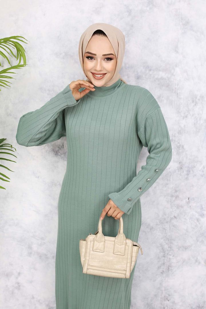 BNG Women Frilly Knit Dress Mint Green 23009 - Bethlehem