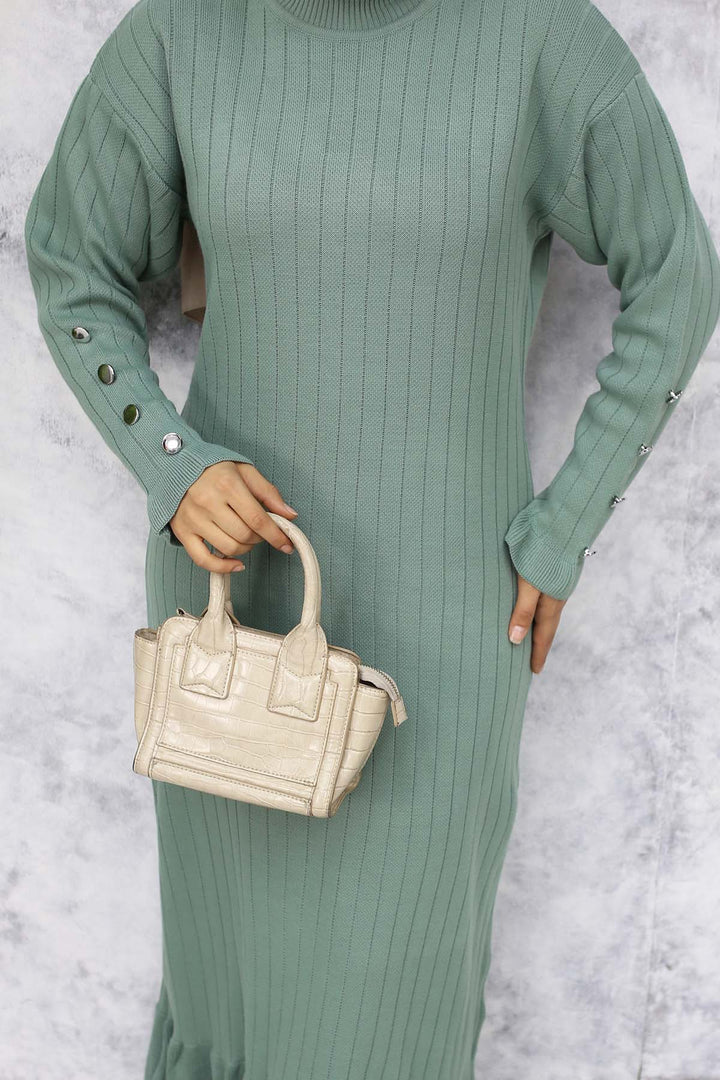 BNG Women Frilly Knit Dress Mint Green 23009 - Bethlehem