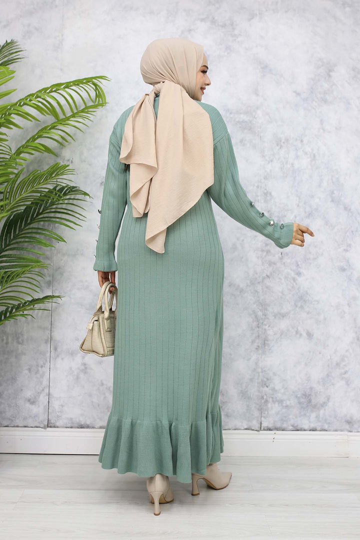 BNG Women Frilly Knit Dress Mint Green 23009 - Bethlehem