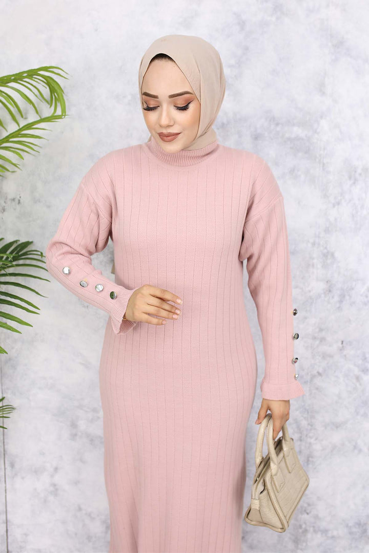 BNG Women Frilly Knit Dress Powder - Messina