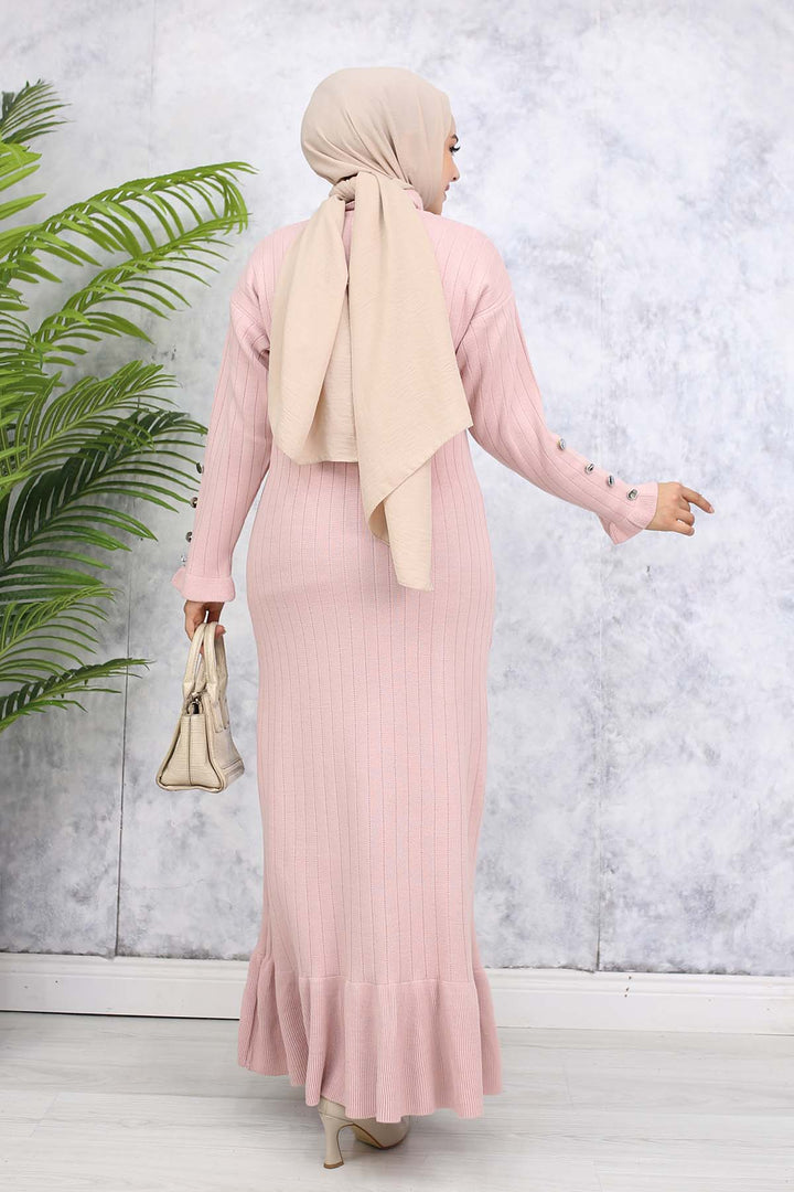 BNG Women Frilly Knit Dress Powder - Messina