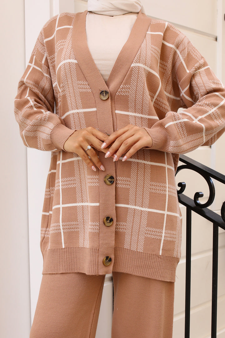 BNG Women Knit Cardigan Set Milky Coffee - Clermont