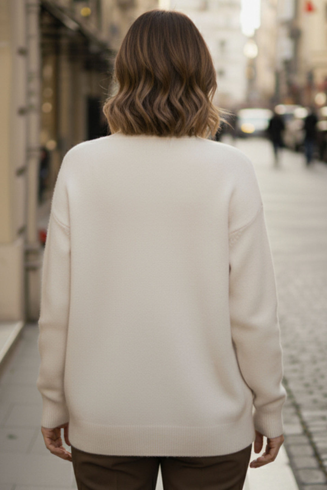 BNG Women İnci Detaylı Triko Hırka H25300 Krem - Marlboro