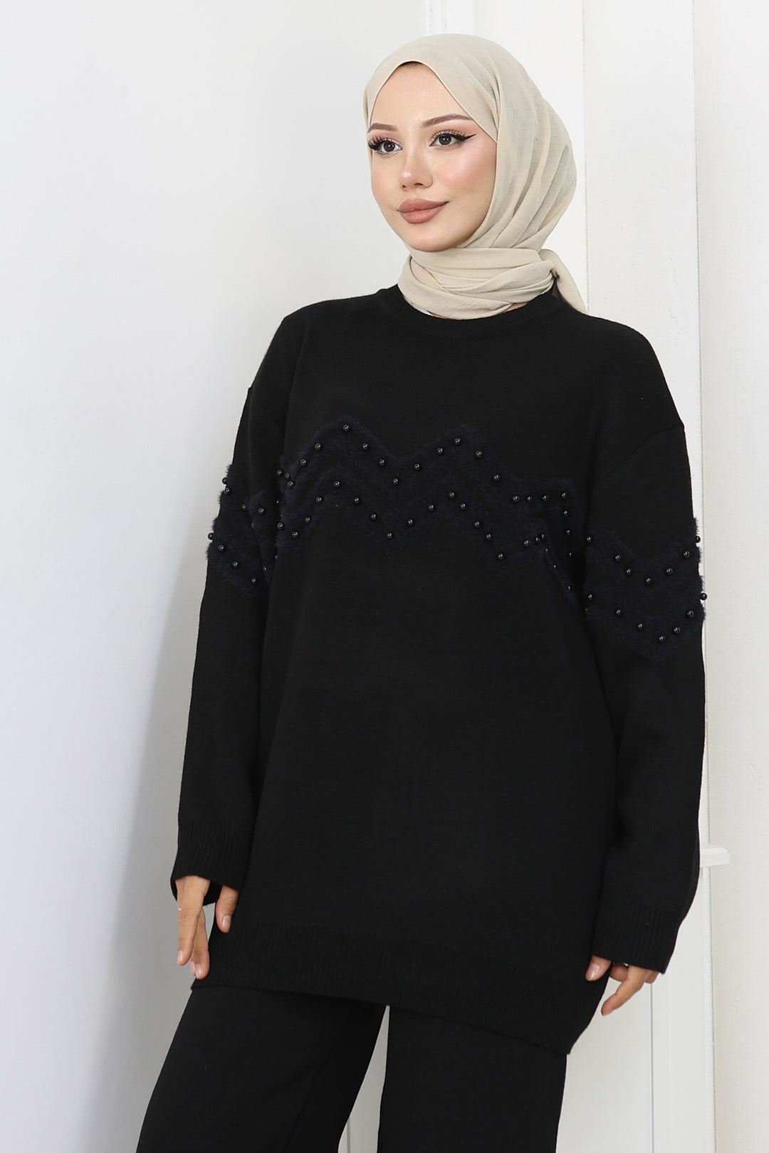 BNG Women Zigzag Beaded Set H25307 Black - Santee