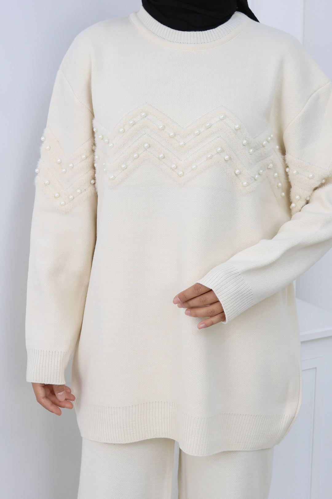 BNG Women Zikzak Boncuklu Takım H25307 Taş Rengi - Spokane Valley