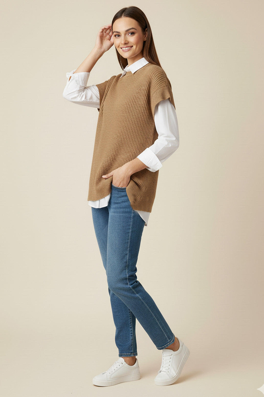 BNG Women Hair Braided Sweater H25310 Mink - Concord