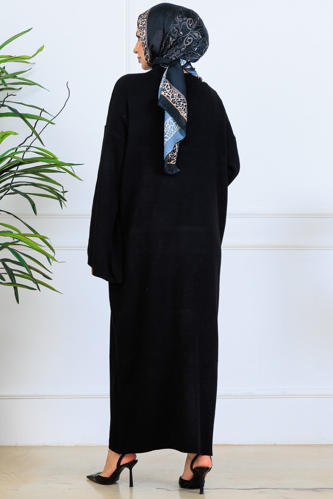 BNG Women Uzun Triko Elbise H25303 Siyah - Wenatchee