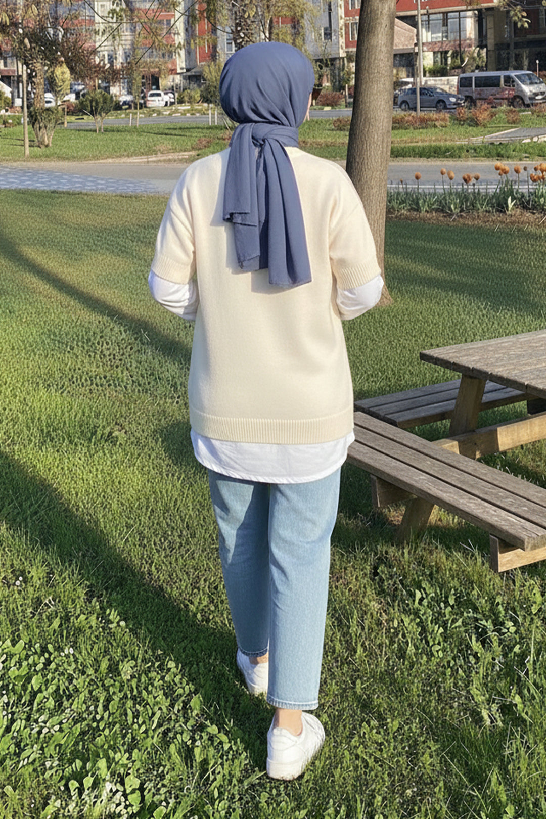 BNG Women Fitilli Oversize Triko Süveter H25304 Taş Rengi - Tacoma