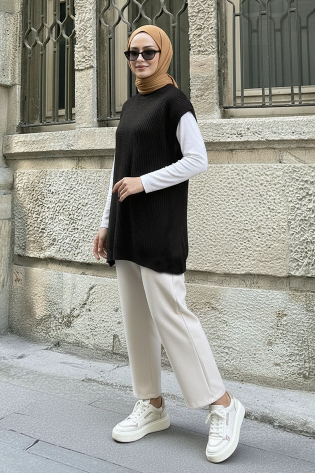 BNG Women Oversize Triko Süveter H25305 Siyah - Washington