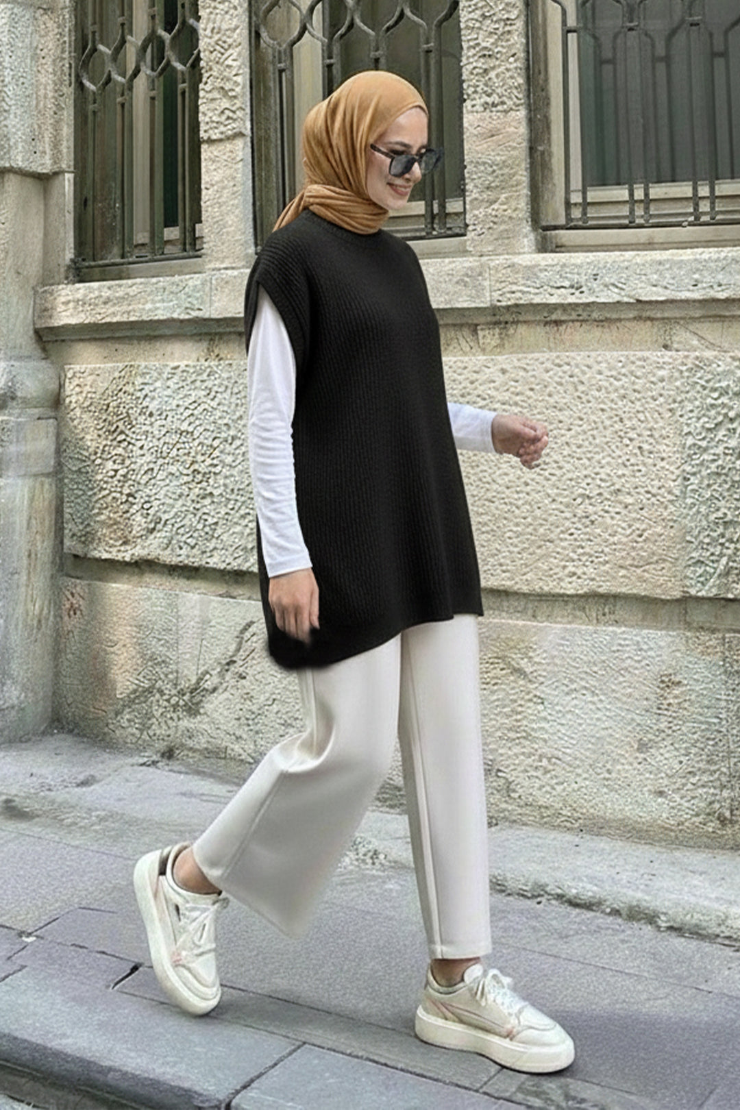 BNG Women Oversize Triko Süveter H25305 Siyah - Washington